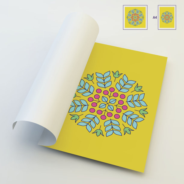 花卉元素。教科书，小册子或笔记本模型。东方传统的设计。花边图案。向量时装插图。图片下载