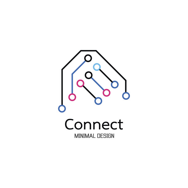 抽象的网络连接。图标标志设计。矢量图图片下载
