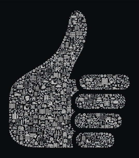 竖起大拇指建筑业矢量图标模式图片下载