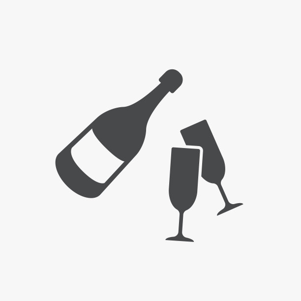 一瓶香槟和玻璃杯。图片下载