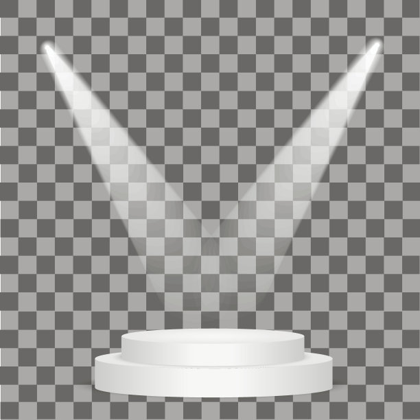 舞台上，讲台照亮了聚光灯。冷光的效果。矢量插图。图片下载