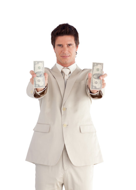持有美元的自信商人图片下载