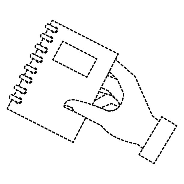 手人类与笔记本纸隔绝图标图片下载