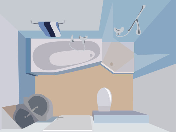 浴室俯视图图片下载