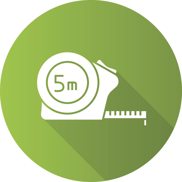 卷尺平设计长影字形图标图片下载