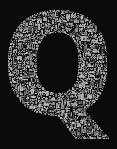 字母Q建筑行业矢量图标模式图片下载