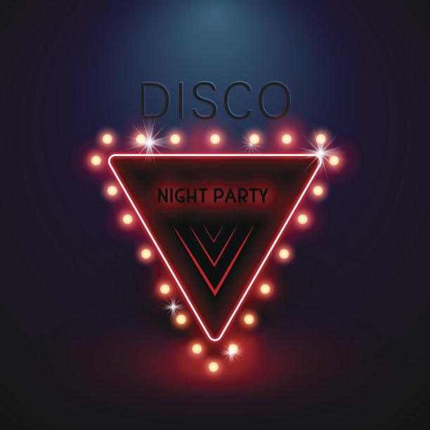 带有霓虹灯的几何横幅。3d三角形矢量横幅。旗帜上的光绘。图片下载