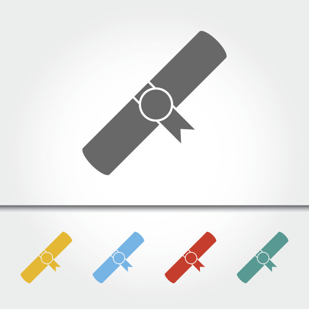 文凭单图标矢量插图图片下载