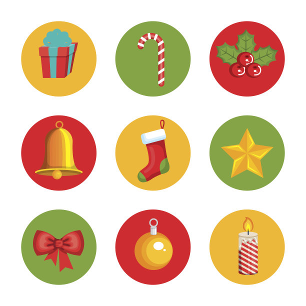 设置圣诞装饰装饰元素图片下载