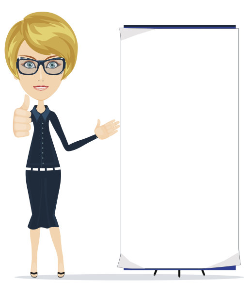 这位女商人的肖像和一张海报图片下载