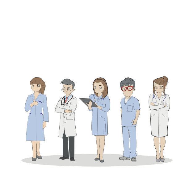 一队医务人员(医生和护士)。矢量插图。图片下载