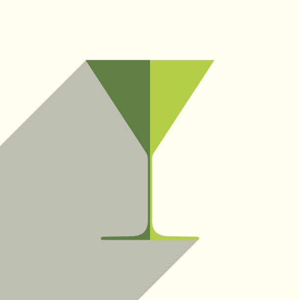 酒杯平图标与阴影。矢量图图片下载