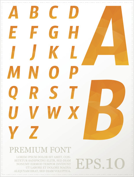 字体向量低聚设计风格插图eps.10图片下载