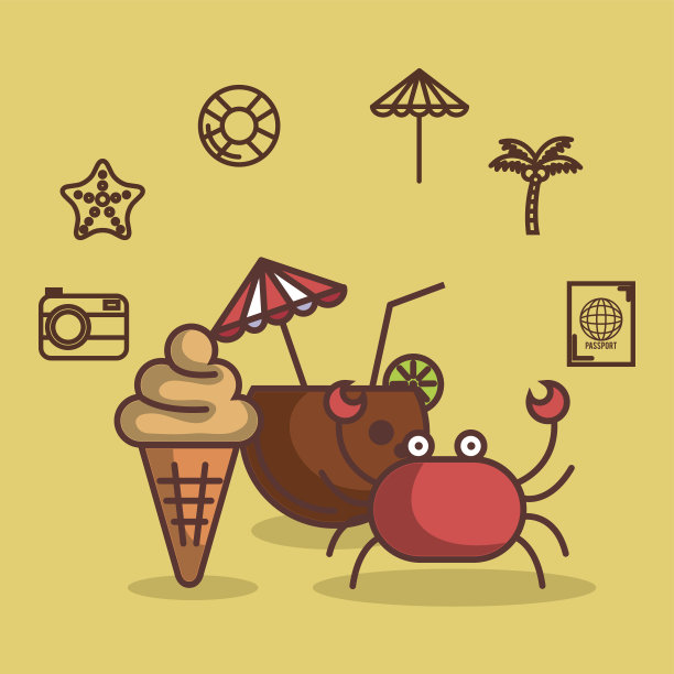 暑假设计素材图片