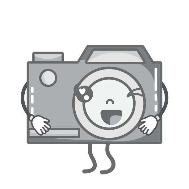 灰度卡哇伊可爱有趣的数码相机图片下载