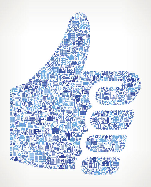 竖起大拇指建筑业矢量图标模式图片下载