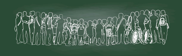 黑板青年和老年学生图片下载