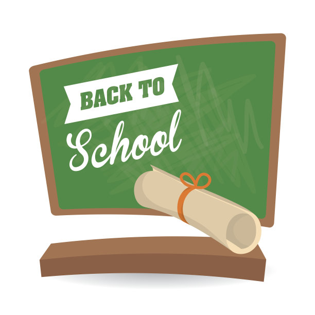 回到学校设计的平面插图图片下载