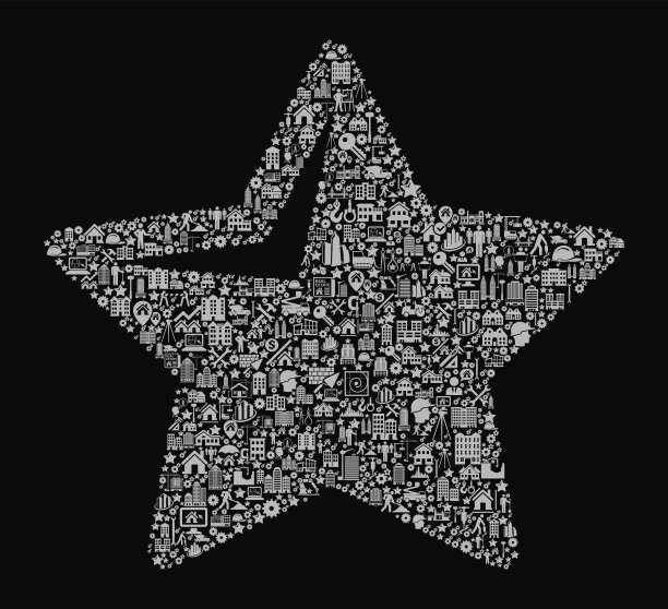 明星建筑行业矢量图标模式图片下载