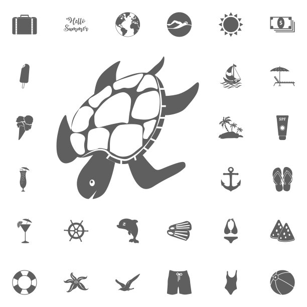 海龟图标。矢量图图片下载