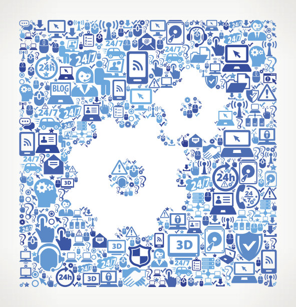 齿轮技术支持矢量图标模式图片下载