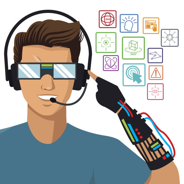 人vr现实眼镜智能手掌抽象图片下载