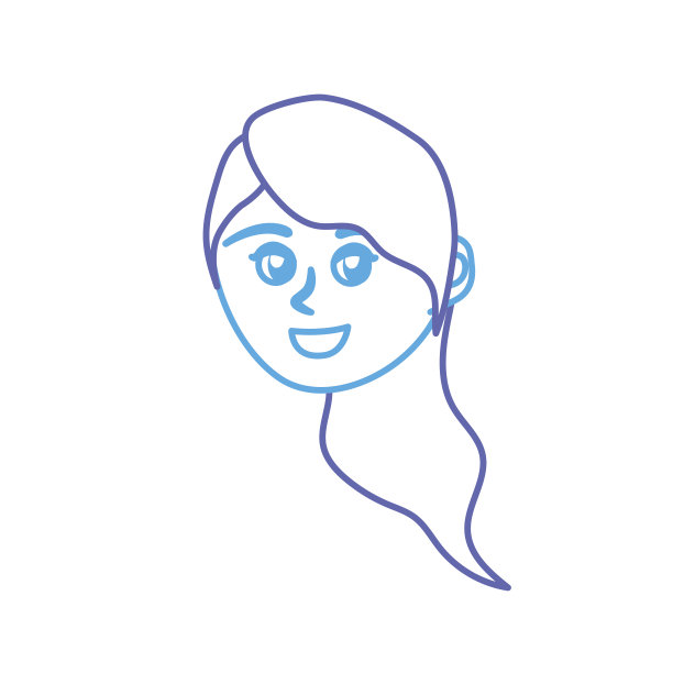 线阿凡达快乐女人的脸配发型设计图片下载