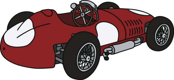 复古红色赛车图片下载