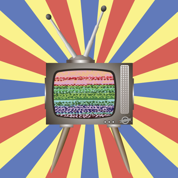 老坏了电视。复古电视屏幕故障图片下载