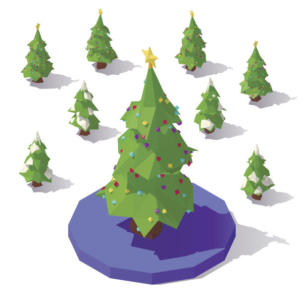 树与星星顶部图片下载