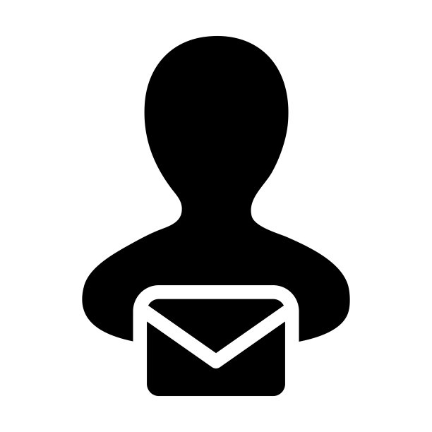 电子邮件图标向量与人男性符号头像象形图图片下载