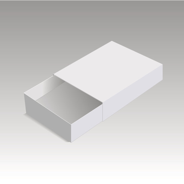 逼真的包装纸板滑动打开盒子。小件物品，火柴和其他东西。矢量插图。图片下载