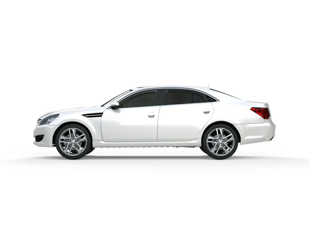 立体现代白色轿车图片下载