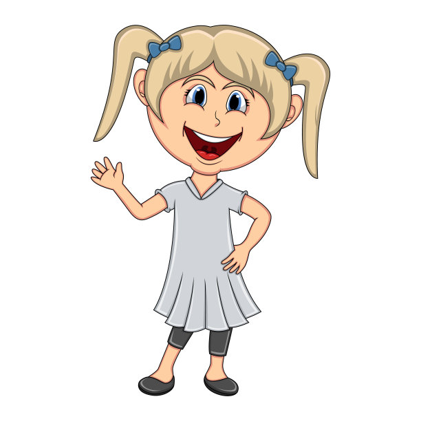 美丽的小女孩卡通图片下载