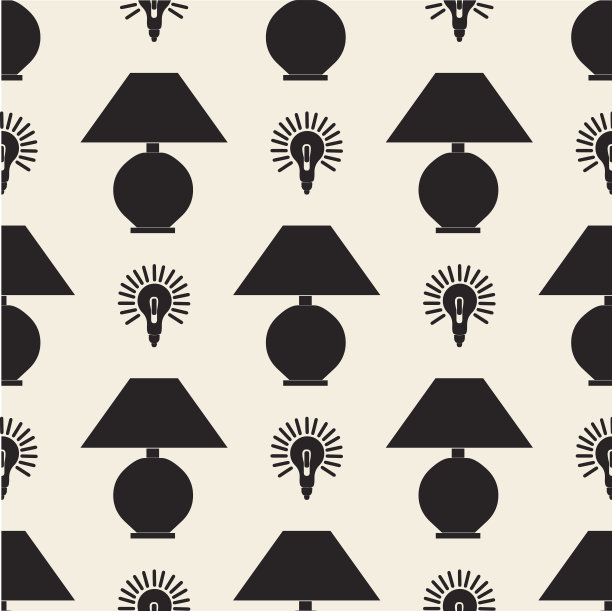 无缝单色台灯图案背景图片下载