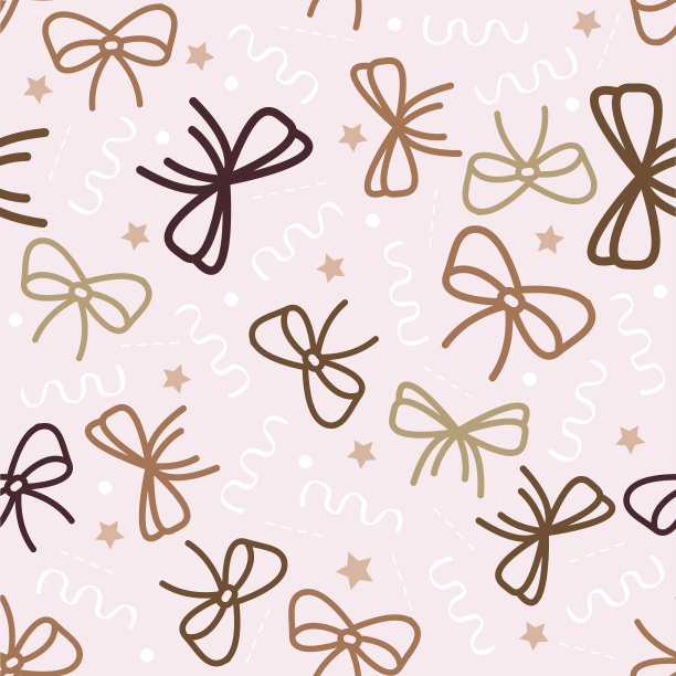 无缝彩色丝带与五彩纸屑图案背景图片下载