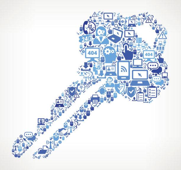 家用关键技术支持矢量图标模式图片下载