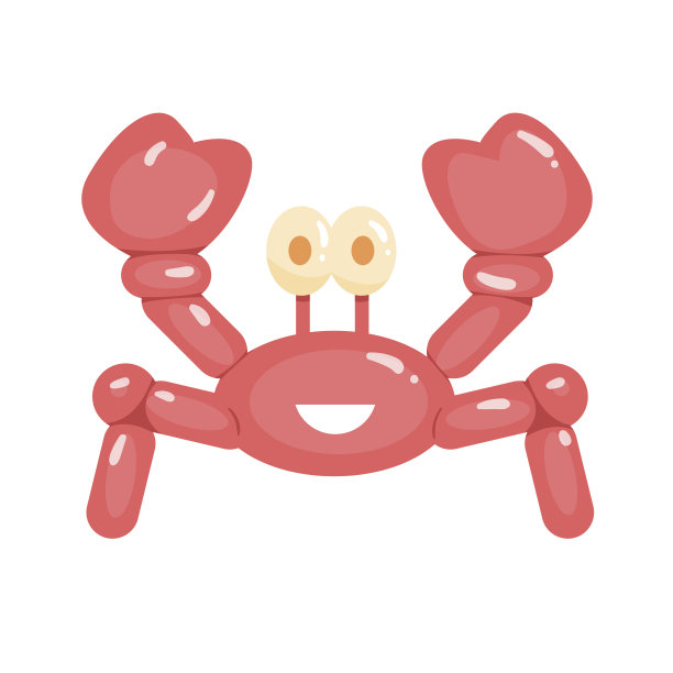 螃蟹。向量。卡通。孤立的图片下载