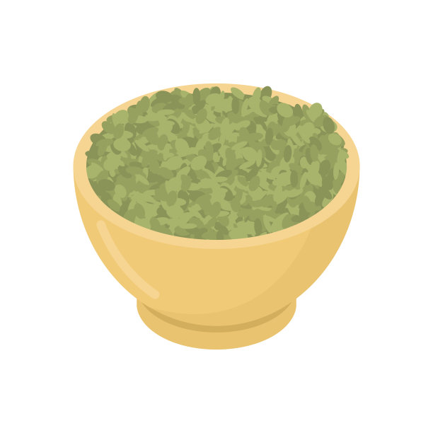 绿扁豆在木碗中孤立。木碟中的格栅。白色背景上的纹理。矢量图图片下载