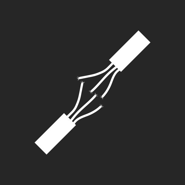 高压电力电缆。黑色背景上的电缆矢量图标。图片下载