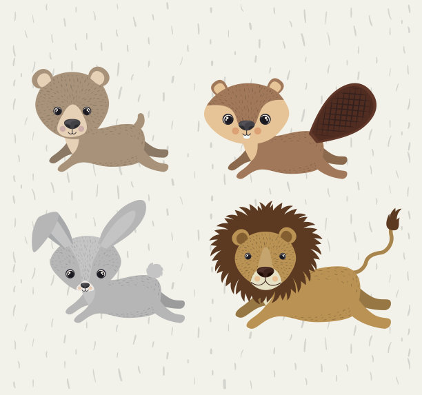 设置可爱的动物野生动物图标图片下载