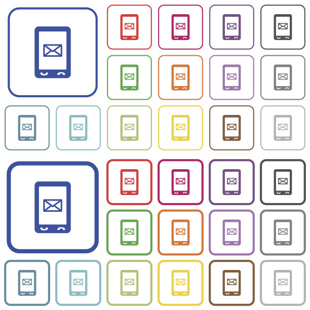未读短信概述的平面颜色图标图片下载