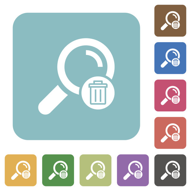 删除搜索圆角正方形平面图标图片下载