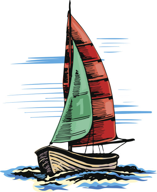 彩色帆船图片下载