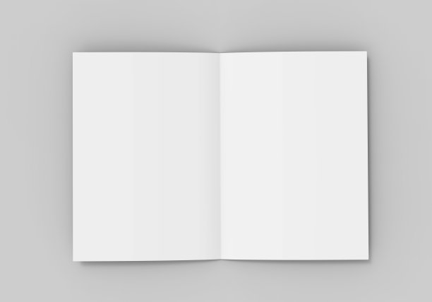A3 A4 A5半折或折叠宣传册空白白色模板，用于模拟和演示设计。3 d演示。图片下载
