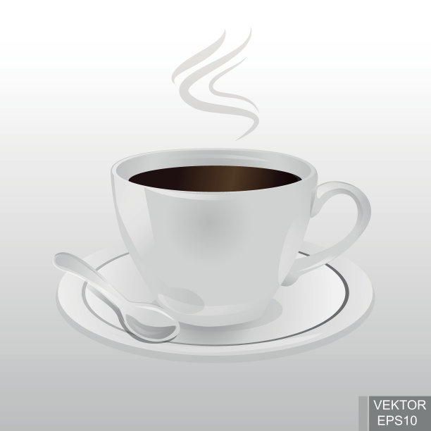 现实的杯子。陶瓷。热饮料。咖啡。茶。早....活泼。为你的设计。图片下载