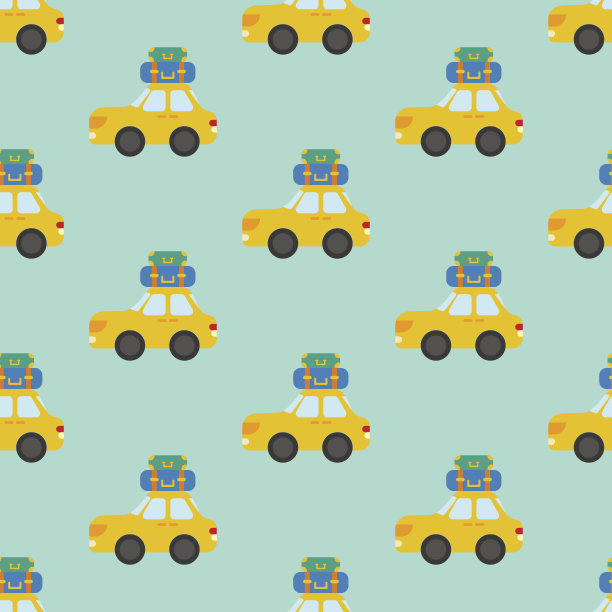 车带行李箱无缝图案图片下载