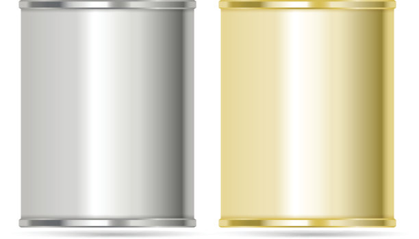 银色和金色的铝罐图片下载