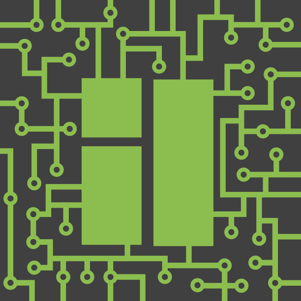 赛博朋克进入虚拟现实的窗口。向量绿色和灰色fla素材图片