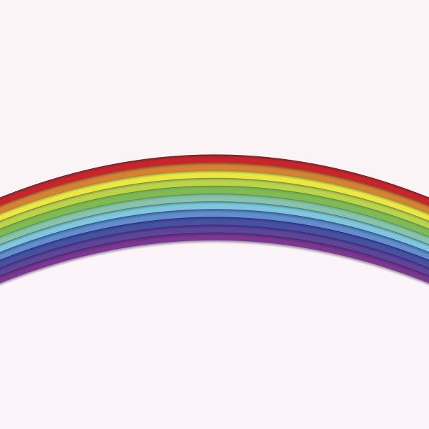 彩虹色曲线条纹-矢量页面分割器设计元素图片下载